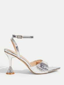 CUCCOO TILAWA 女士经典简约时尚高跟凉鞋 - 銀色 - 查看 8