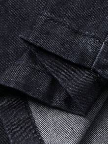 Livesso Bộ đồ công sở dáng rộng, thoải mái, thời trang xuân/thu, gồm áo sơ mi dài tay thiết kế thắt eo và quần ống đứng/quần jeans, gồm 2 mảnh dành cho nữ. - Rửa tối - Xem 8