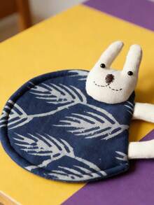 Joivida 1pc Hand-Dyed Kitten And Rabbit Coasters, Hand-Dyed Plant Blue-Dyed Fabric Coasters, Dry Tea Tray Coasters, Tea Ceremony Gongfu Tea Set Accessories - Multicolor - View 8