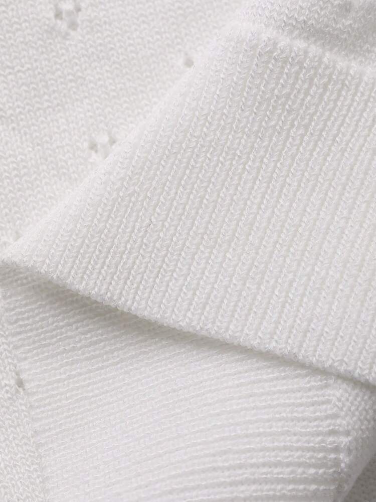 Toddler Girls' Collar Textured Bow Short Sleeve Elegant T-Shirt