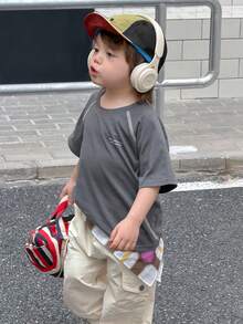 DAZY Baby Boys' Round Neck Contrast Stitching Short Sleeve Casual Street Wear Top Summer - Black - View 7