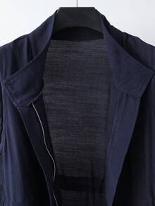 GlowEve 藏蓝色拉链抽绳腰无袖轻薄女式风衣