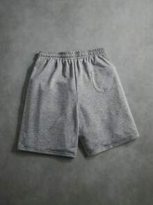 STYNVO Quần short nam dệt kim họa tiết thêu đơn giản, quần thể thao dáng rộng ống thẳng, phối nhiều mảnh vải, phong cách đường phố. - Màu Xám nhạt - Xem 2