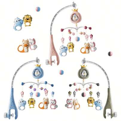 MINKOJA Bed Bell Pendant, Interactive Music & Lights - Stimulates Brain Development, Penguin Bed Bell Multifunctional Toy With Spinner For Kids - Perfect Christmas Gift, Random Color,Easter,Easter Gift,Childen's Day,Baby Stuff, Baby Toys,Baby Sensory,Baby Rattles & Plush Rings