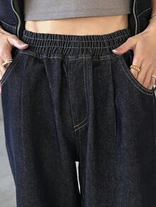 FRIFUL Women's Casual Fashion Street Style Sleeveless Zip-Up Hooded Jacket And Denim Jeans Set, Suitable For Spring, Summer, Autumn - Blue - View 7