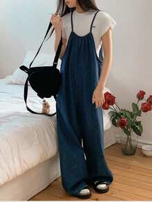 Dazy Kids Tween Girl Striped Print Casual Jumpsuit - Blue - View 5