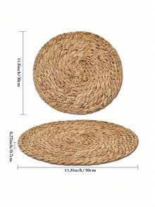 Manteles individuales tejidos, manteles individuales redondos de ratán, manteles individuales de calabaza de agua tejidos a mano, manteles individuales estilo granja, manteles individuales de estilo rural tejidos de mimbre, adecuados para mesas de comedor, hogares, bodas - Multicolor - Ver 14