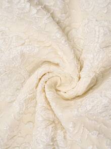 Amorya 女士郁金香袖披肩修身优雅休闲婚礼宾客派对连衣裙，情人节，爱/恋人主题，3D玫瑰/花朵婚礼宾客连衣裙，女士新娘送礼会连衣裙，白色俱乐部服装，女士性感春季服装，女士夏季服装，夏季复活节服装，女士西式服装 - 杏色 - 查看 9