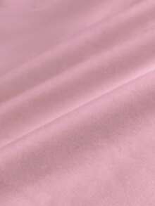 SHEIN SXY Women's Lace Panel V-Neck Puff Sleeve Fitted Casual T-Shirt - Pink - View 4