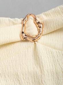 Sweetra Women's Elegant Strapless Tiered Cake Mini Dress - Apricot - View 4