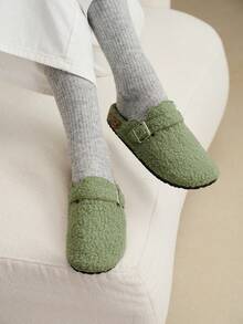 Solecia Women's Round Toe Fluffy Slippers School Supplies Back To School Spring Shoes Spring Break Easter For Christmas - Dark Green - View 5