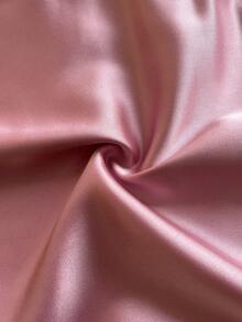 Maweii Sexy Solid Pink V-Neck Hollow Out Bodycon New Year Plus Size Puff Sleeve Dress - Pink - View 7