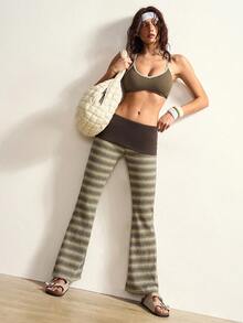 VARSIVA Women's Contrast Trim Halter Asymmetric Hem Bodycon Bra - Multicolor - View 5