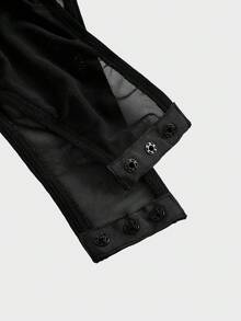 FeverCity 男士网眼拼接休闲长袖连体裤 - 黑色 - 查看 5