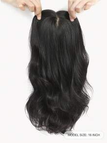 ZERO-NET 115克 16英寸 女士真人发片 8x8英寸大底座 适合头发稀疏的女性 - Natural Black - 查看 2