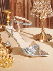 CUCCOO TILAWA 女士经典简约时尚高跟凉鞋 - 銀色 - 查看 2