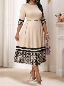 Fleurora 大码优雅几何印花通勤连衣裙 女士休闲连衣裙 女士休闲连衣裙 春季连衣裙 女士夏季连衣裙 夏季度假装 女士休闲连衣裙 优雅连衣裙 大码优雅连衣裙 优雅女装 教堂连衣裙 女士优雅休闲中长连衣裙 大码优雅套装 婚礼宾客优雅连衣裙 女士优雅连衣裙 女士正装连衣裙 女士连衣裙 优雅经典特殊场合连衣裙 优雅女士正装 - 彩色 - 查看 3