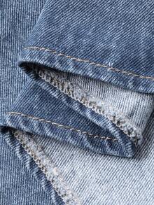 Livesso Women's Casual Denim Jacket With Collar, Autumn/Winter - Blue - View 8