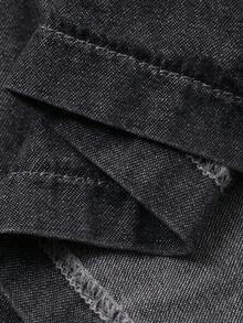 FRIFUL Women's Casual Washed Denim Sleeveless Top With Ruffle Hem And Tie