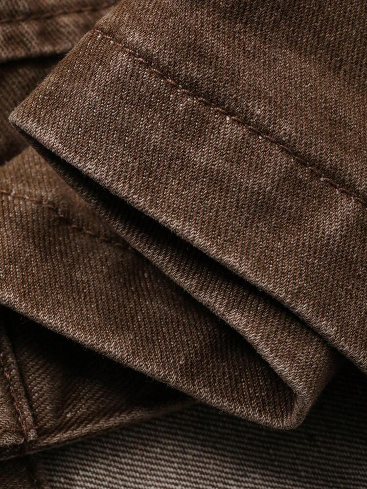 Women's Lapel Loose Bohemian Floral Pattern Urban Casual Denim Jacket And Coat