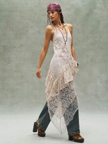 Bohemela Casual Woven Spaghetti Strap Dress For Women - Pale Yellow - View 9