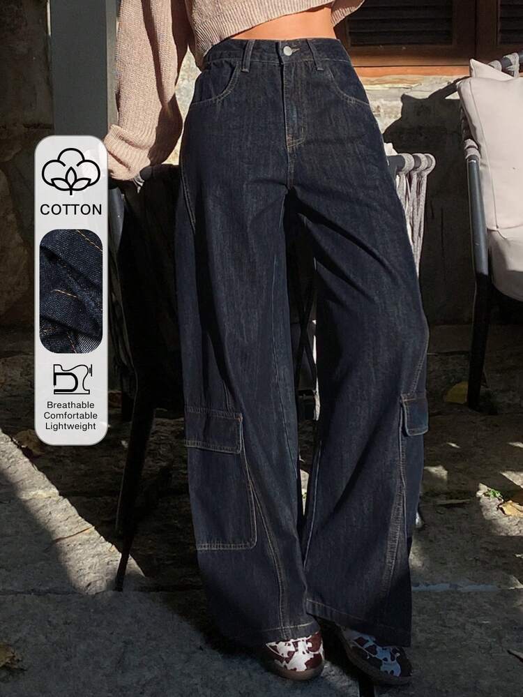 Women's Regular Mid-Rise Casual Banana Jeans Y2k