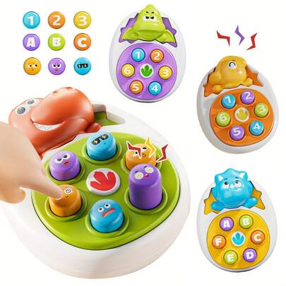 MINKOJA - SELECTS Dinosaur Toys, Dinosaur Theme Strike Game, Developmental Learning Educational Toys, Fun Birthday Gift For Kids, Interactive Pounding Toys For Boys Girls,Easter,Easter Gift,Childen's Day,Fidget Toys,Kids Toys,Party Bag Fillers,Kids Hammering & Pounding Toys