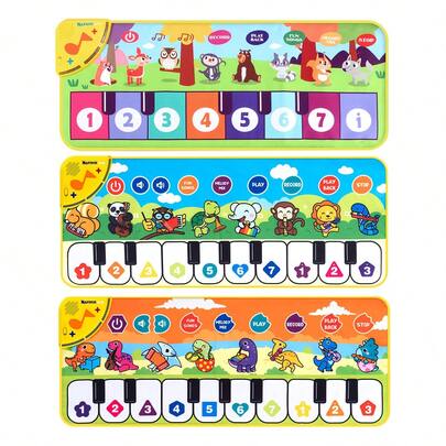 MINKOJA MINKOJA Interactive Baby Piano Game Mat,Animal Flashing Cards,Music Sounds,Electronic Toy,Colorful Buttons,Animal Illustrations,Easter,Easter Gift,Childen's Day,Party Favors For Kids,Kids Toy, Playable Dance Mat/Pad,Kids Music Toys
