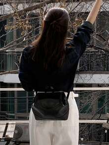 DAZY 复古长袖牛仔衬衫，休闲宽松版型女式工装外套