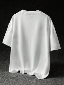 STYNVO 男士十字图案圆领宽松休闲T恤 - 白色 - 查看 2