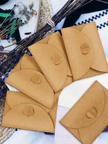 1/10/20/40/50PCS Mini Envelope & Blank Note Card Set - Kraft Paper Invitation Envelopes For Gift Cards, Wedding, Thank You Notes & Mailing - Multicolor - View 7