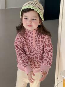 DAZY Toddler Girls' Leopard Print Long Sleeve Casual Sweatshirt - Pink - View 5