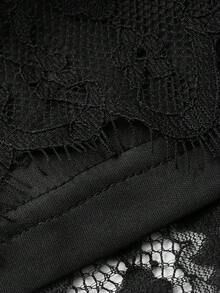 FRIFUL Women's Elastic Waist Full Lace Wide Leg Pants - Black - View 8