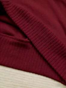 Resyla Women's Spring/Autumn New Arrival Sweatshirt, Soft Knit Casual Versatile Sweatshirt With Love Pattern - Burgundy - View 4