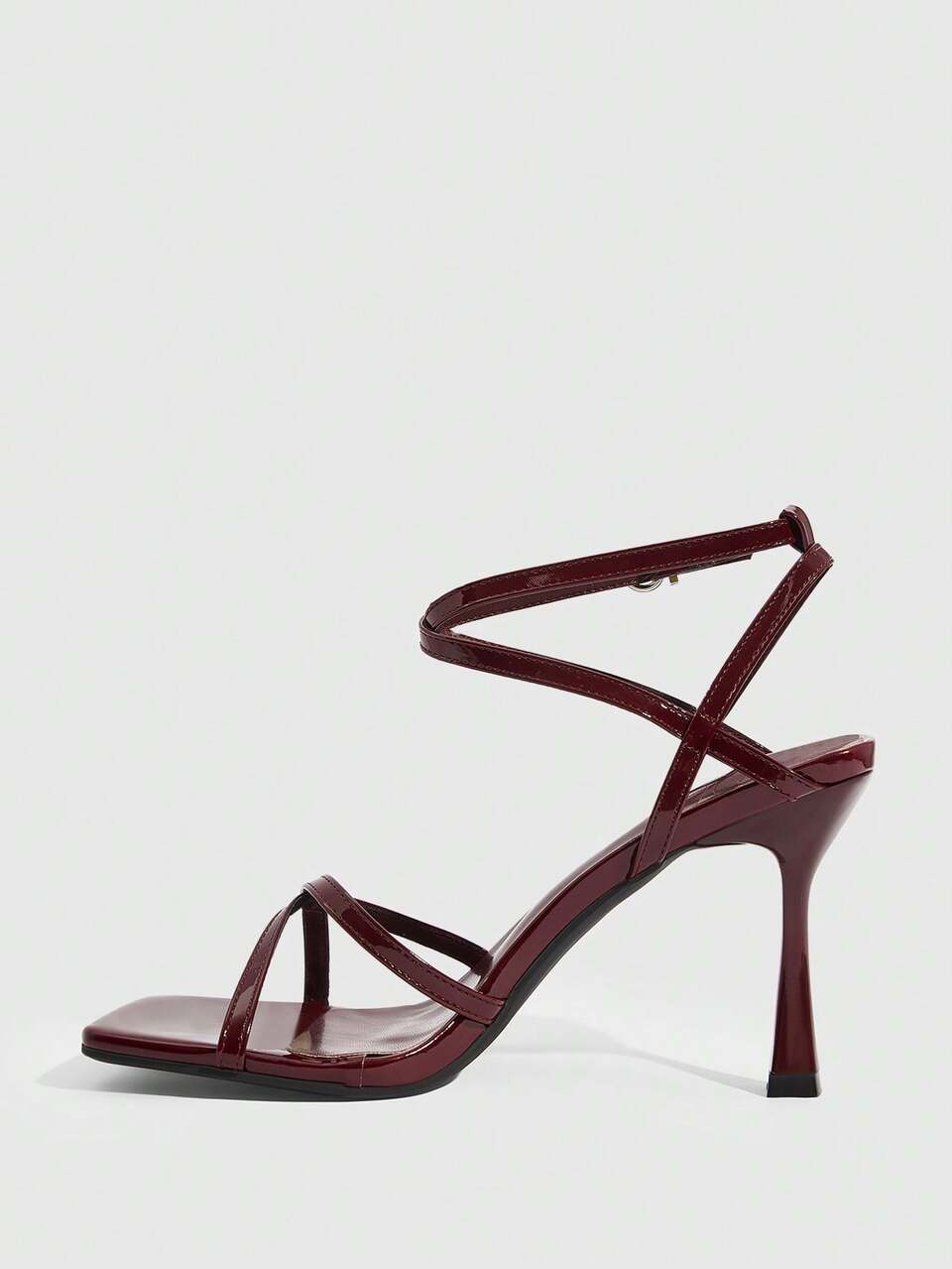 CUCCOO SZL Women's Sexy Kitten Heel Criss-Cross Strap Buckle Sandals, Summer