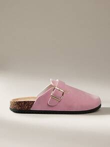 Solecia 女士时尚厚底拖鞋，方形扣设计，与女鞋完美搭配 - 粉色 - 查看 9