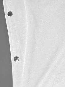 Manfinity 男士撞色条纹印花斜插口袋抽绳腰休闲裤 - 白色 - 查看 7