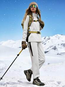 In My Nature Women's Zipper Pocket Straight Loose Hiking Pants - White - View 1