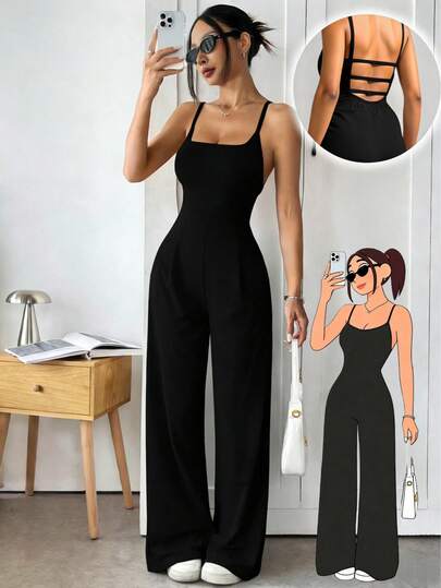 Mono holgado de mujer con tirantes finos y espalda descubierta