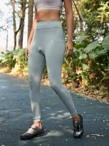 SHEIN In My Nature Women's 2-In-1 3D Gel Padded Cycling & Athletic Pants, Trail Running-Specific Professional 3D Gel Padded Cycling Pants With Side Pockets - Grey - View 3