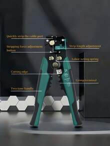 Kìm tuốt và cắt dây tự động chuyên nghiệp - Dụng cụ đa chức năng dành cho thợ điện | Tự động điều chỉnh tuốt, bấm đầu dây, cắt dây | Cấu tạo kim loại chắc chắn | Hoàn hảo cho công việc điện và các dự án DIY - màu xanh lá - Xem 4