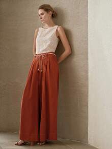 MOTF PREMIUM 女士重工刺绣无袖上衣 - 杏色 - 查看 4