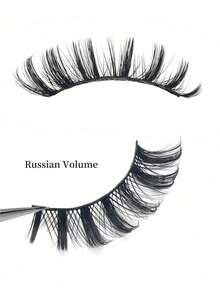 20 Pairs Russian Striped False Eyelashes D Curl Thick Fluffy Volume Lashes For Daily Party Eye Makeup Travel Essential Cosmetics Accessories - Fluffy Lashes - View 9