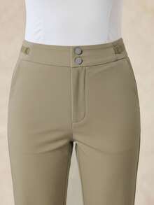 OutZeal 女式无 PFC 防水弹力尼龙可调节编织腰带喇叭裤户外徒步露营裤 - 卡其色 - 查看 10