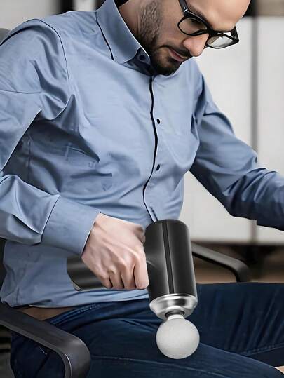 Teckwe A Stylishly Designed Mini High Torque Motor USB Rechargeable Handheld Massage Gun For Body, Back And Neck Deep Muscle Percussion Massager With 1200 MAh Rechargeable Lithium Battery - Ideal As A Father's Day And Mother's Day Gift