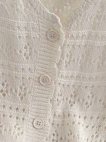 GlowEve Neue europäische und amerikanische Mode gemischte Farbe elegante vielseitige gestrickte Strickjacke - Khaki - Übersicht 6