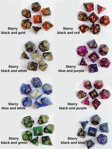 5x7（35 颗）- D&D 骰子套装，多面骰子，适用于角色扮演游戏、万智牌和其他角色扮演桌面游戏，神秘骰子套装，10 面骰子，万圣节的绝佳礼物，惊喜礼盒骰子，多种款式，随机 D&D 骰子，适用于角色扮演游戏、万智牌和其他角色扮演桌面游戏，情人节、其他节日和生日的完美礼物，充满惊喜。 - 彩色 - 查看 17
