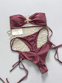 Swim Vcay 2026SS Neue Damen Bademode Ankunft für Urlaub, Date, Western, Kreuzfahrt, Strand, Insel, Roadtrip, alle Jahreszeiten, Musikfestival, Boho Urlaub, Damen Sommer Strand Metall Seestern Dekor Bandeau Sexy Bikini Bademode Set Bikini Bandeau Bandeau Bikini Set Tie Bikini Set Gerüschter Bikini Push-Up Bikinis Set für Damen Badeanzug für Damen Set Bikini Bademode Set Bademode für Damen Set Reißverschluss Bademode Frühling Sommer Auswahl Bademode Damen Seestern Detail Bademode Damen Bademode 2 Teile Bikinis für Damen Sets Y2k Bademode Damen Bademode - Verschiedenfarbig - Übersicht 1