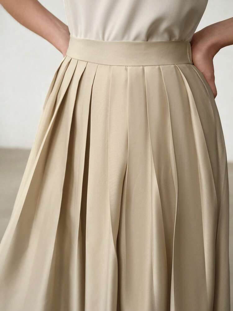 APRICOT SATIN HIGH WAIST SKIRT, ELEGANT BRIDAL SKIRT