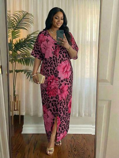 SHEIN Lady CURVE Spring And Summer Casual Elegant Boho Multi-Color Woven V Neck Straight Tunic Dress Kaftan Dress Long Plus Size Dresses Easter Dress Women Spring Outfits For Women Vacation Outfits Woman Beach Outfits For Woman Beach Vacation Beach Dress Wedding Guest Dress Women Business Casual Woman Prom Dress Summer Dress Vacation Outfits Women Casual Outfit For Women  Spring Dress Summer Dress Jalabiyas  Floral Dress Beach Dress Vacation Outfits Women